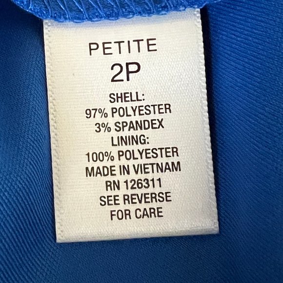 Beautiful! Like New Roz & Ali Royal Blue Off Shoulder Dress Size 2P - Picture 5 of 9